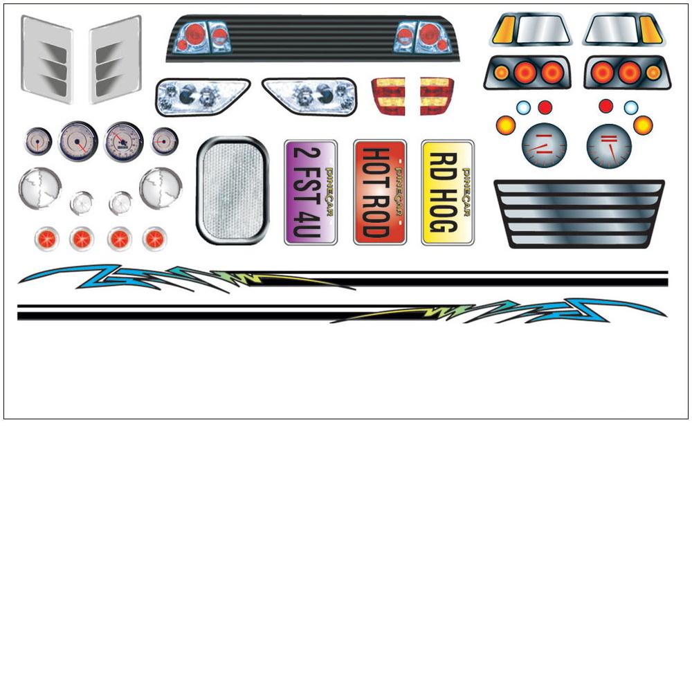 PineCar Dry Transfer Decals - Racer Accessories