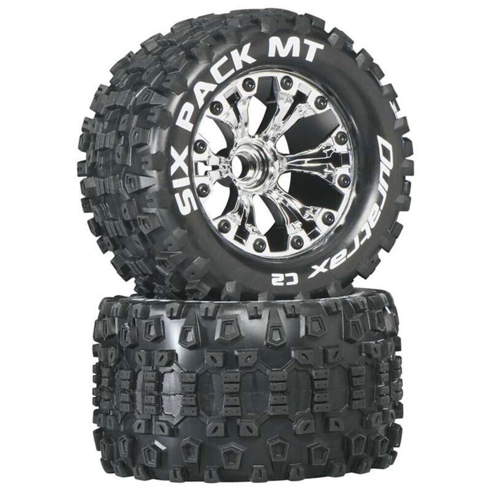 Duratrax Six-Pack MT 2.8in 2WD Mounted Front C2 Tires (Chrome) (2 pc)
