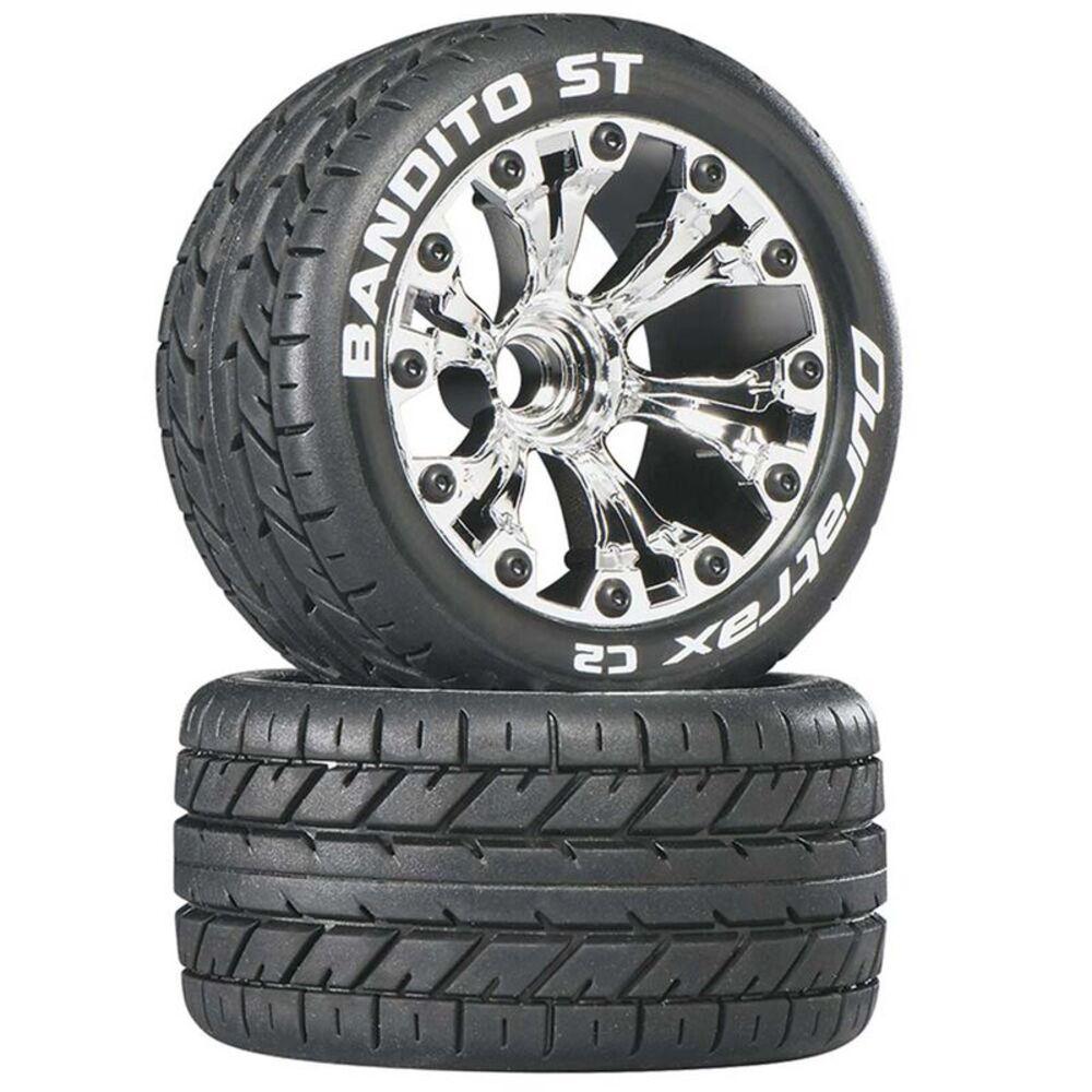 Duratrax Bandito ST 2.8in 2WD Mounted Front C2 Tire (Chrome, 2pc)