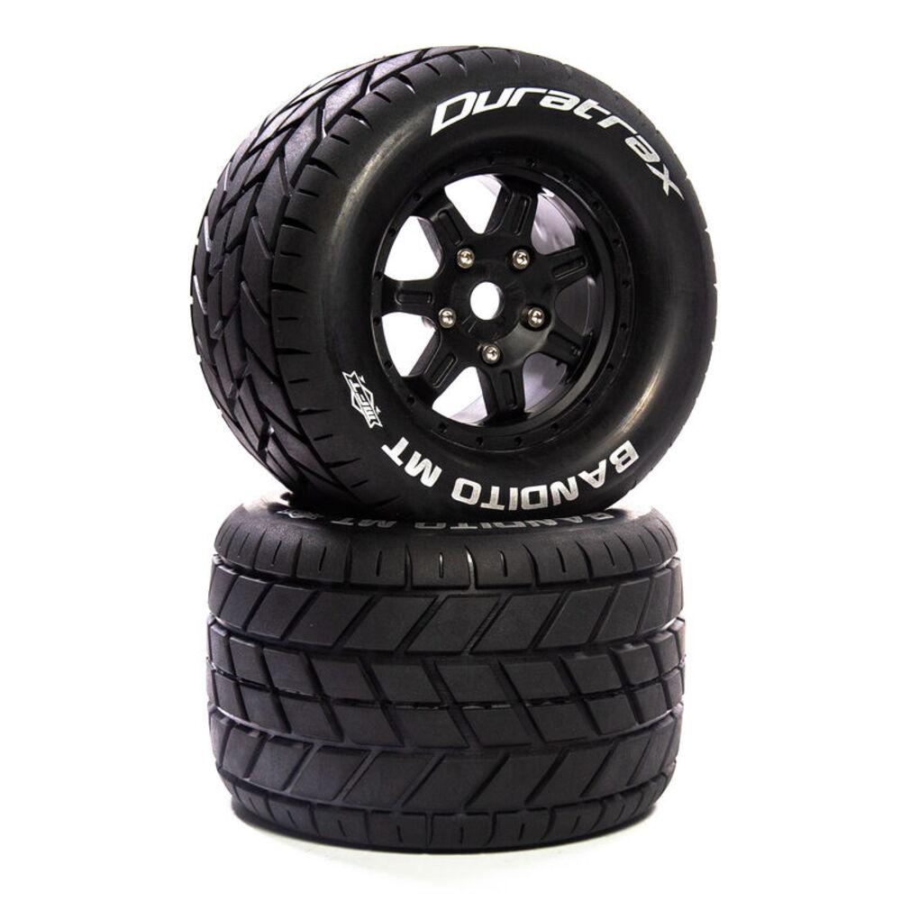 Duratrax Bandito MT Belt 3.8 Mounted Tires (Black) (2pc)
