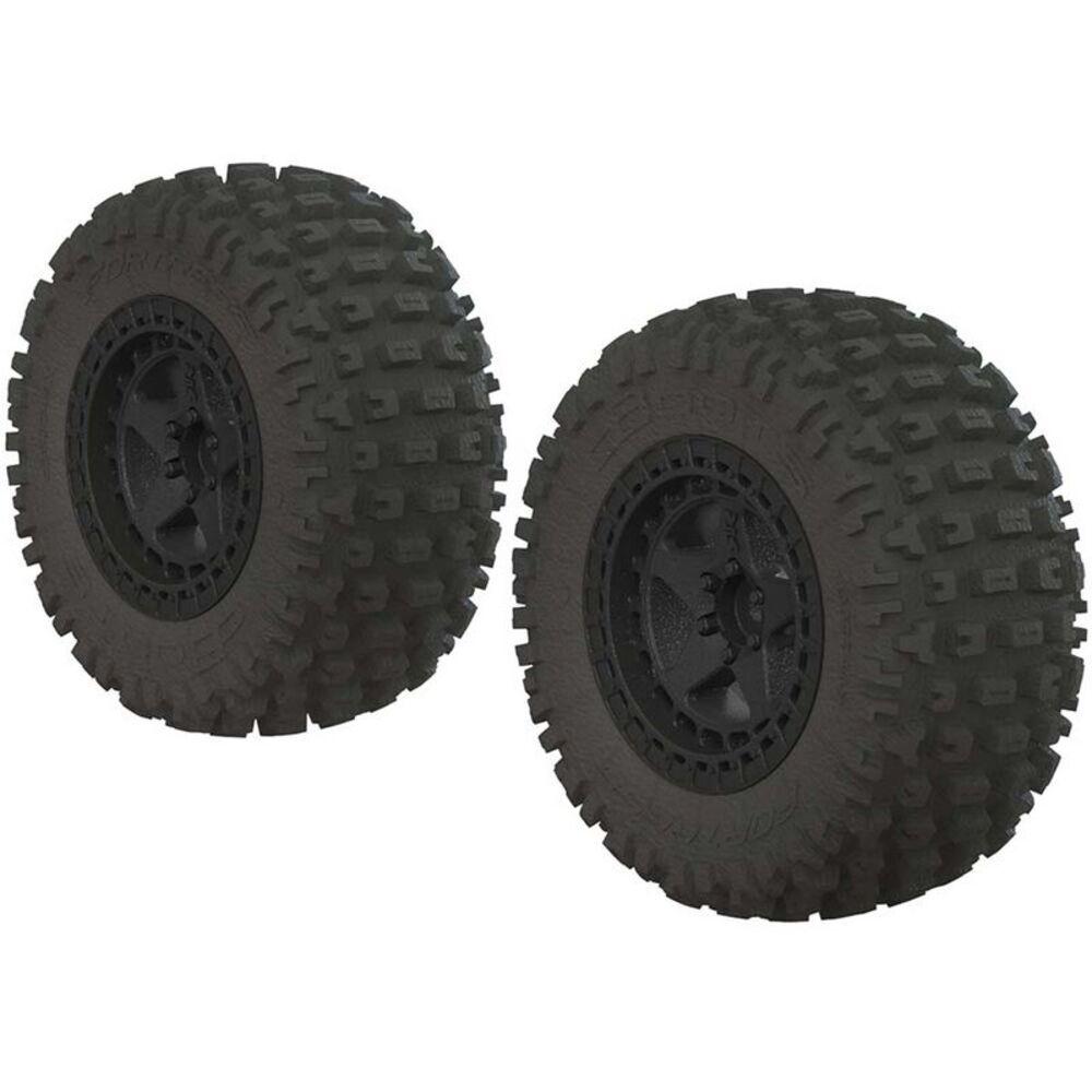 ARRMA 1/10 dBoots Fortress SC Glued Tire Set (Black, 2 pcs)