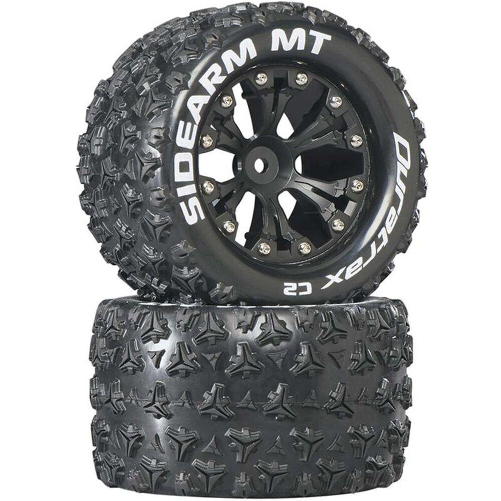 Duratrax Sidearm MT 2.8in Mounted 1/2in Offset C2 Tires (Black, 2 pc)