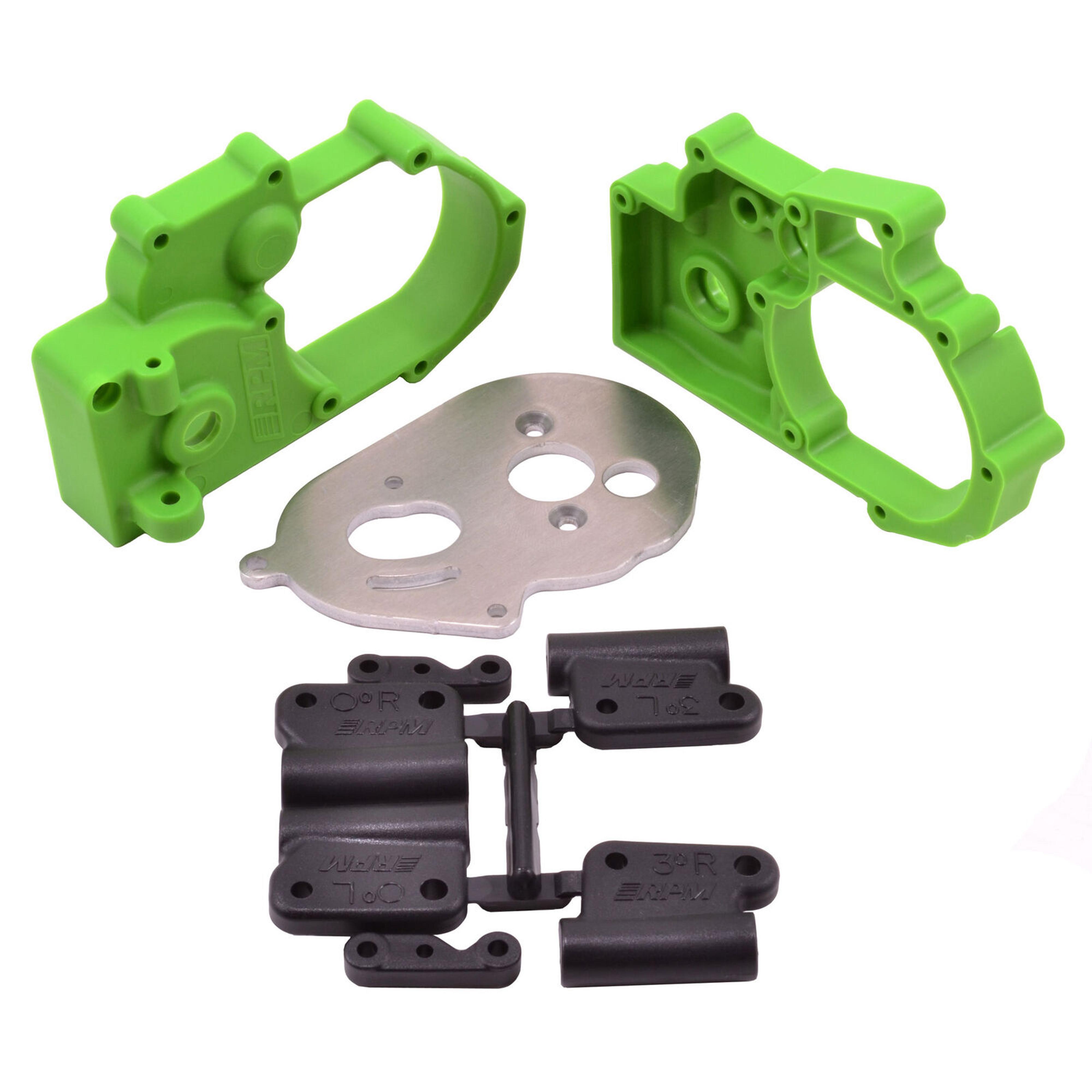 RPM Gearbox Housing and Rear Mounts (TRA 2WD, Green)