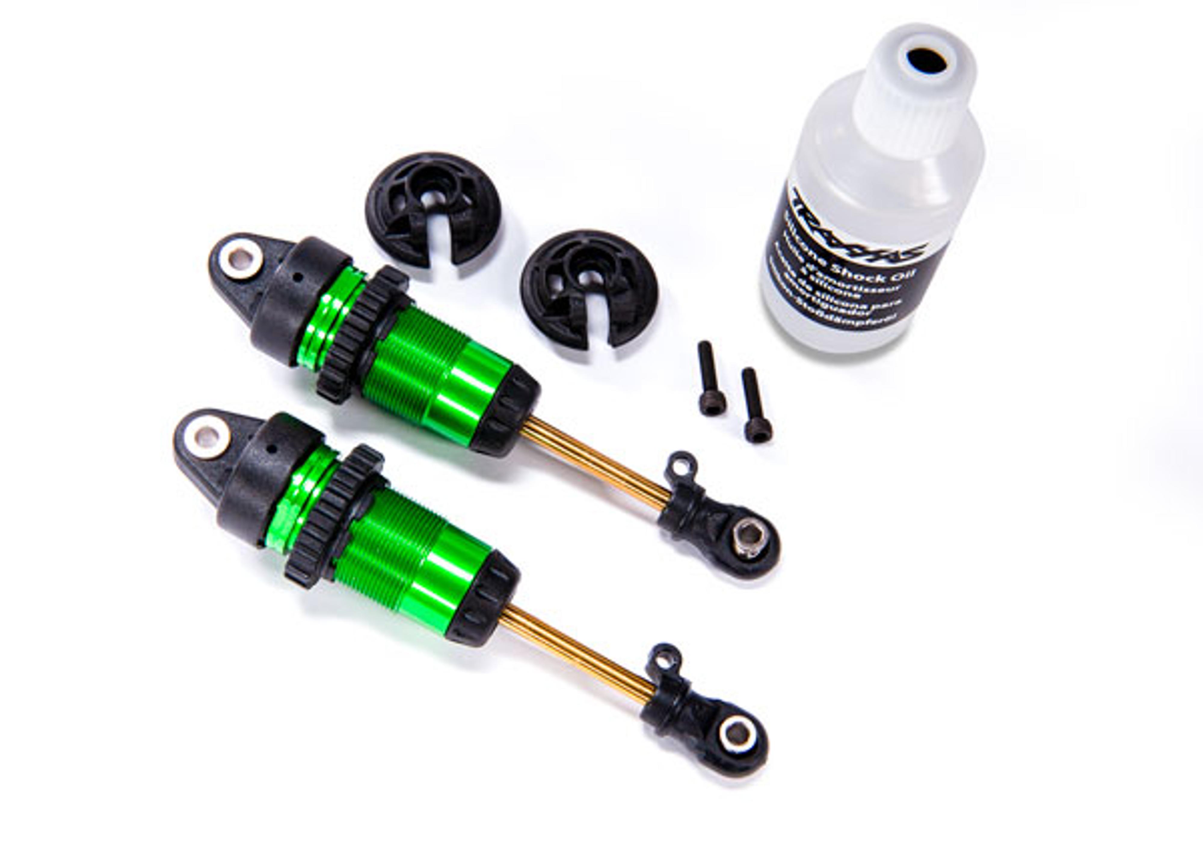 Traxxas Shocks, GTR long Green-anod., PTFE-coated bodies w/TiN shafts (1 pair)