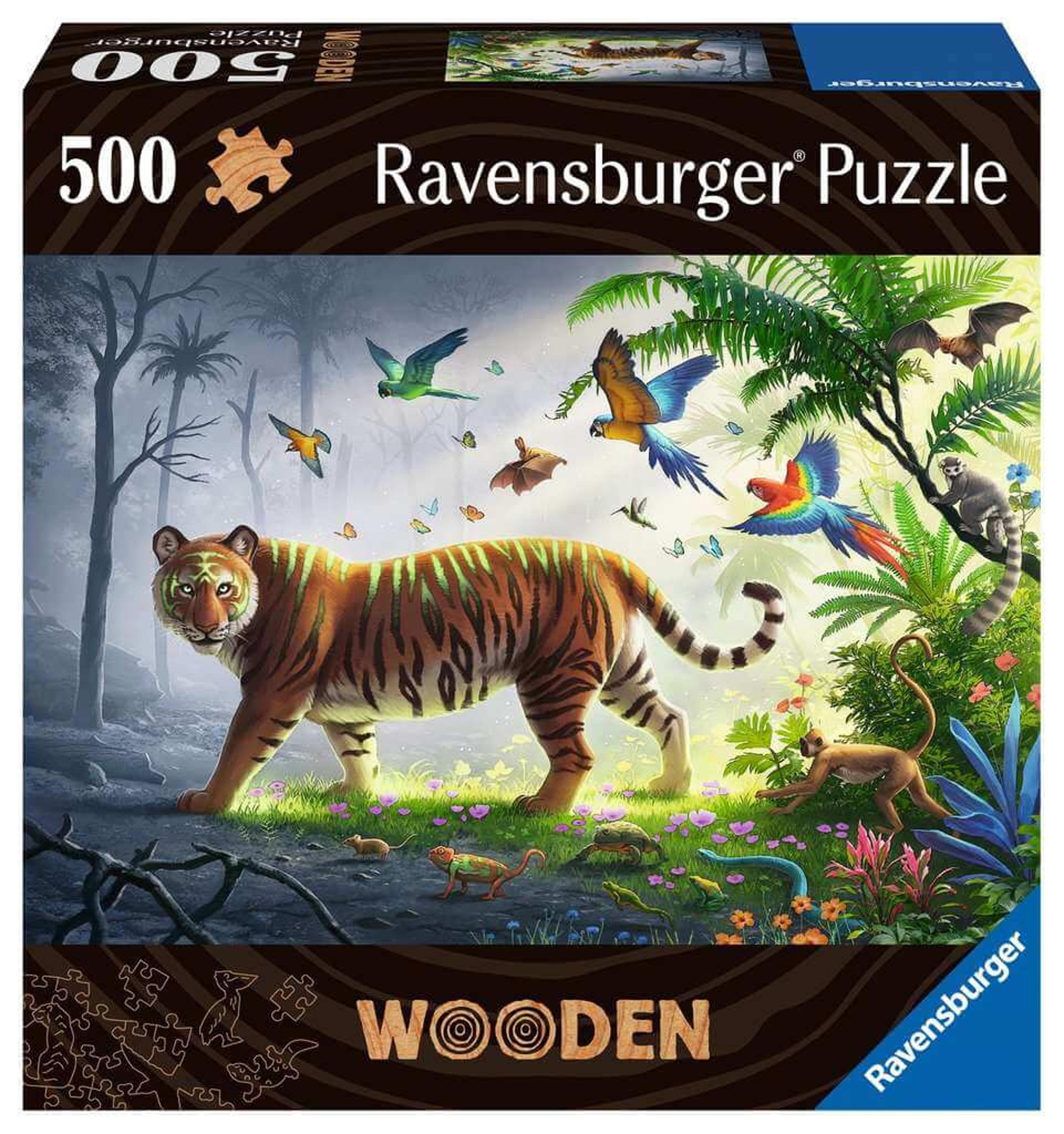 Ravensburger Jungle Tiger 500pc Wooden Puzzle