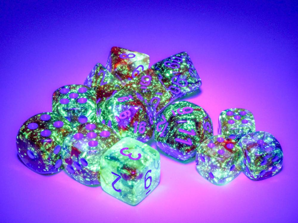 Chessex Nebula Polyhedral Primal 7-Die Set with Luminary Effect