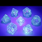Chessex Borealis Purple 7 Die Set with Luminary Effect