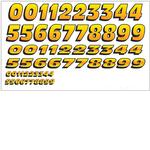 PineCar Dry Transfer Decals - Yellow Numbers