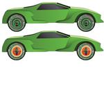 PineCar Dry Transfer Decals - Green Snake Wheel Flare