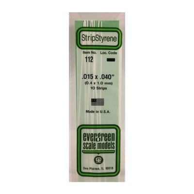 Evergreen StripStyrene Polystyrene Strips (Opaque White, .015/.040in)