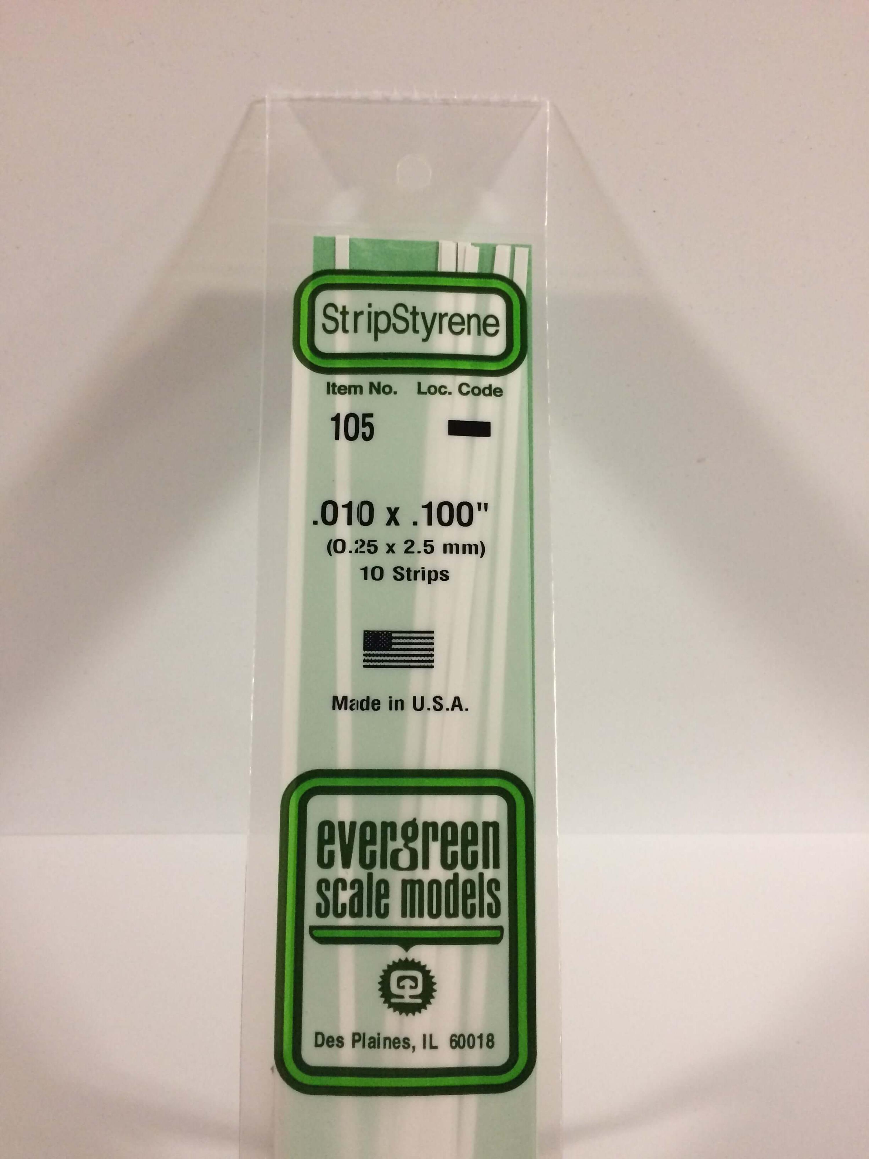 Evergreen StripStyrene Polystyrene Strips (Opaque White, .010/.100in)