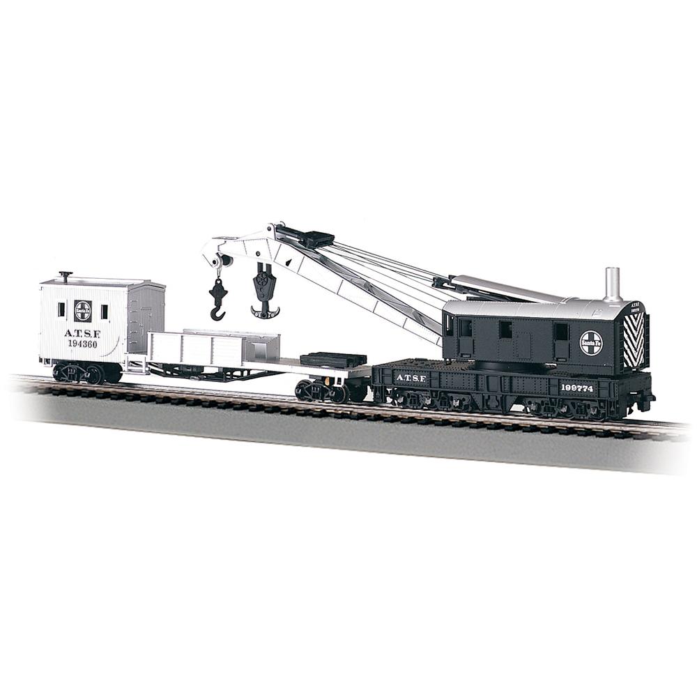 Bachmann HO Santa Fe 250-Ton Steam Crane & Boom Tender