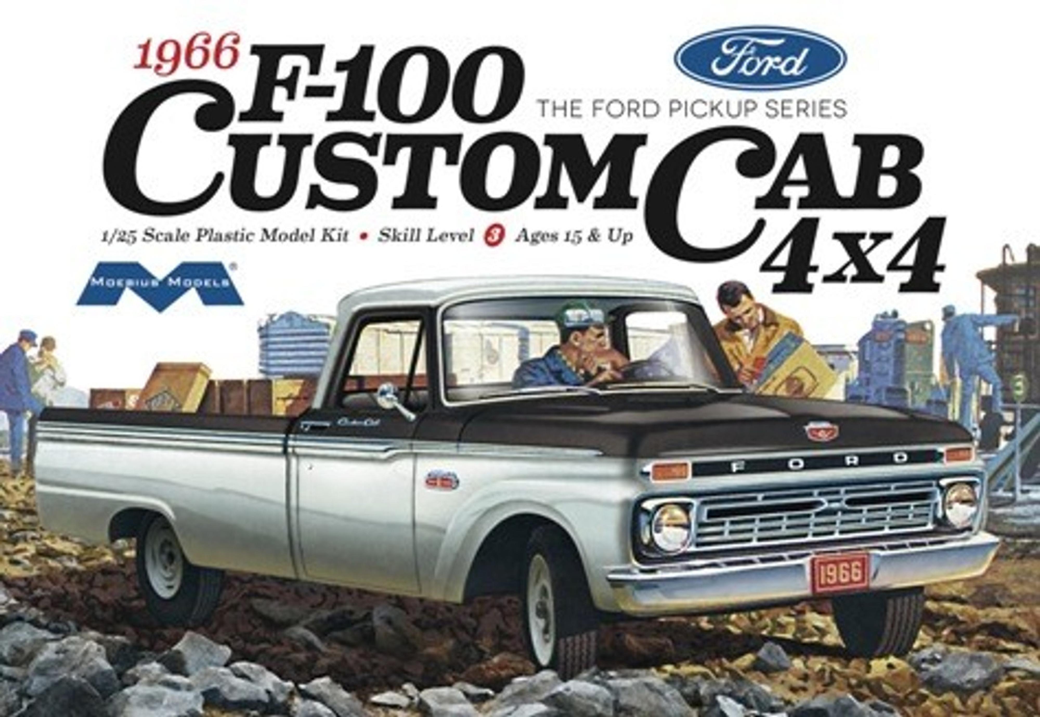 Moebius 1/25 1966 Ford F100 Custom Cab 4x4 Pickup Truck Model Kit
