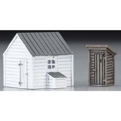 N-Scale Perma Scene - Outhouse and Garage
