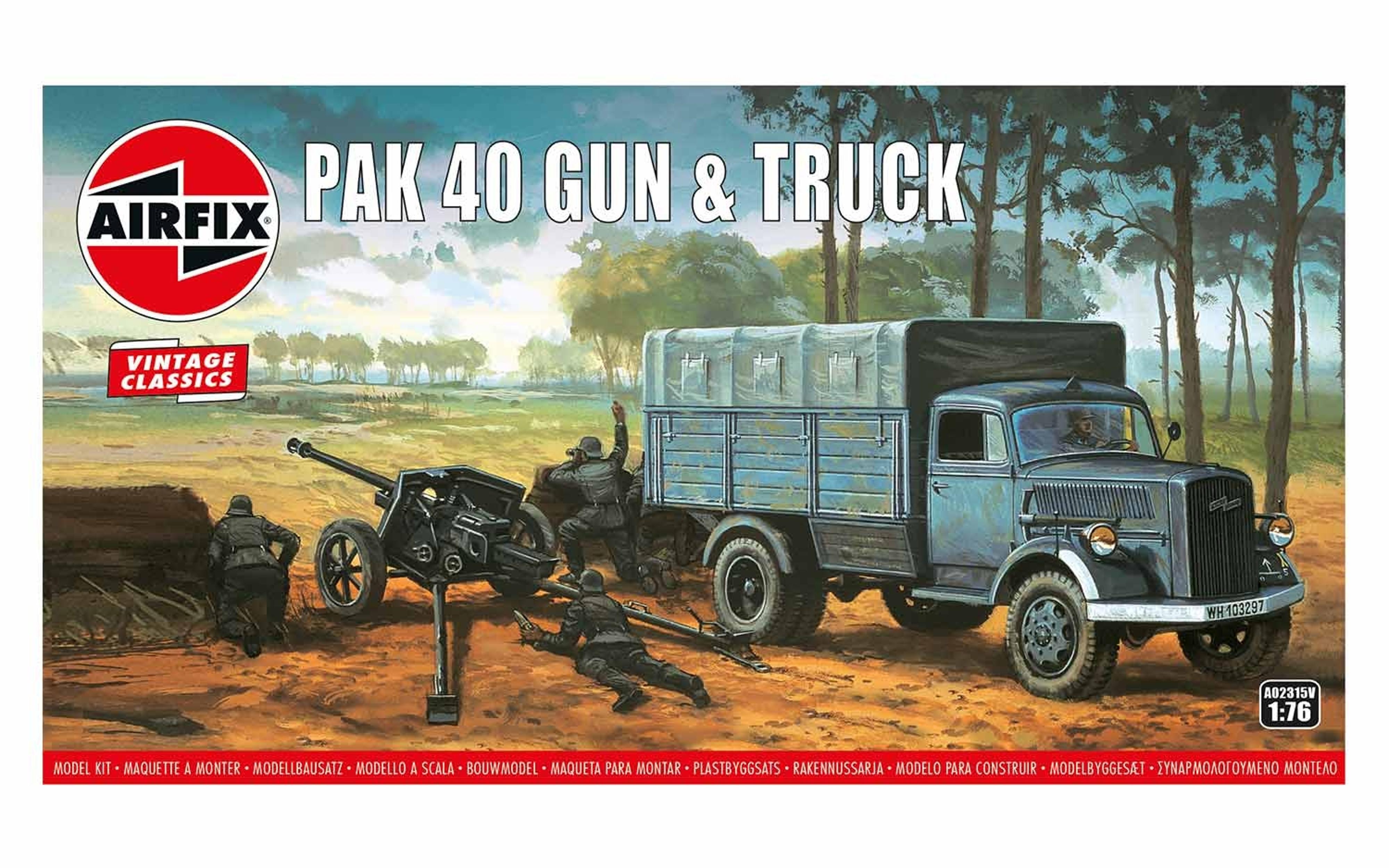 1/76 Pak 40 Gun and Truck Model Kit