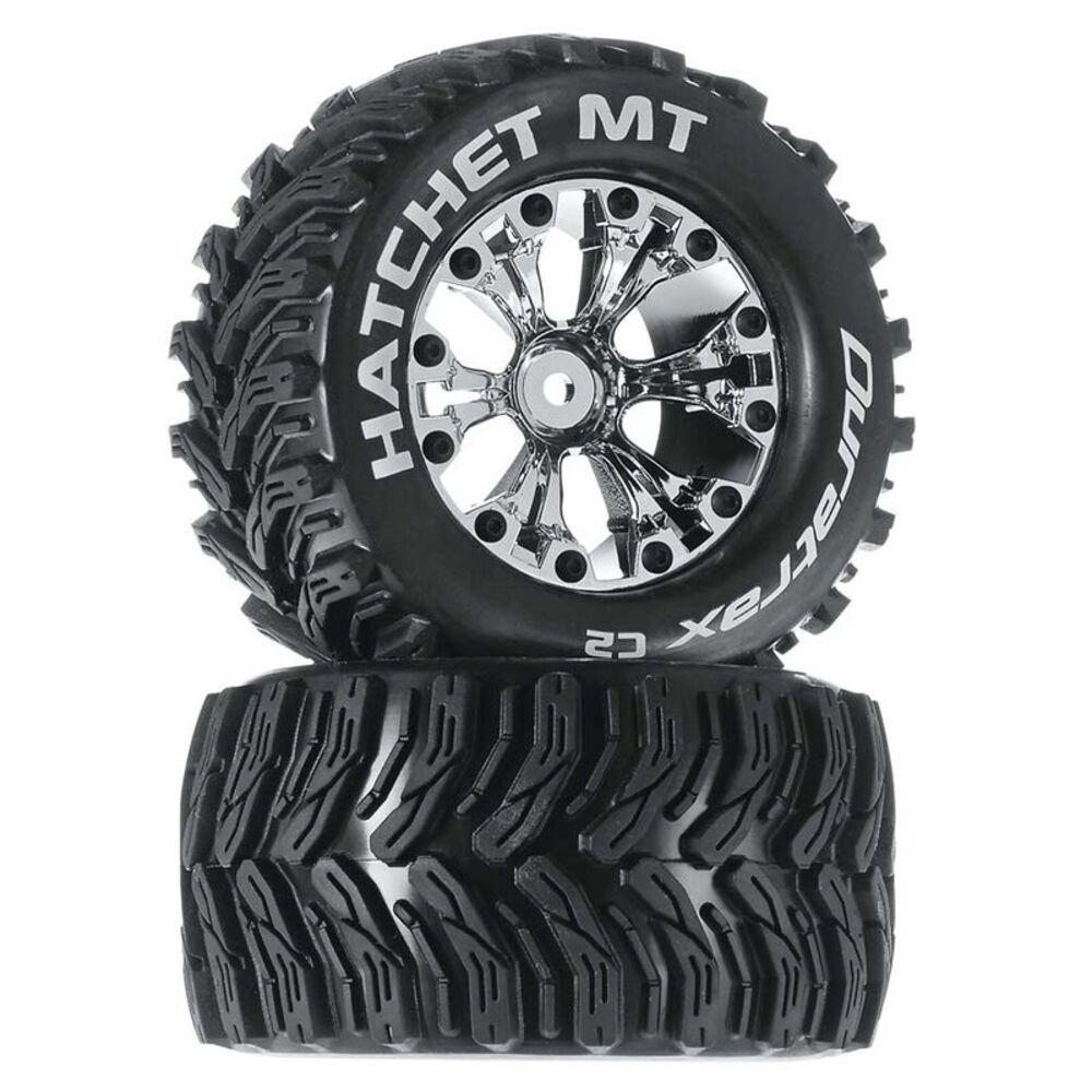 Duratrax Hatchet MT 2.8in 2WD Mounted Rear Tires Chrome (2 pc)