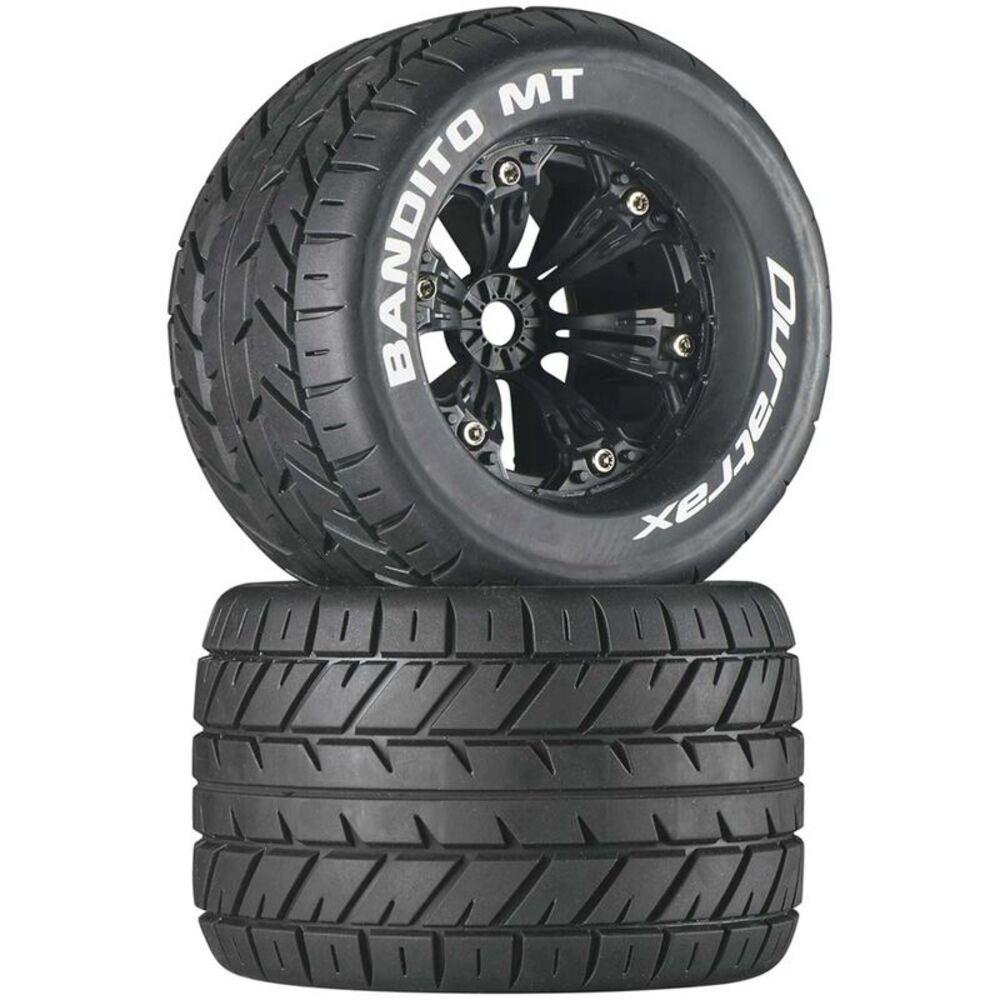 Duratrax Bandito MT 3.8in Mounted 1/2in Offset Tire (Black, 2pc)