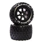 Duratrax Six Pack MT Belt 3.8 Mounted Tires (Black) (2pc)