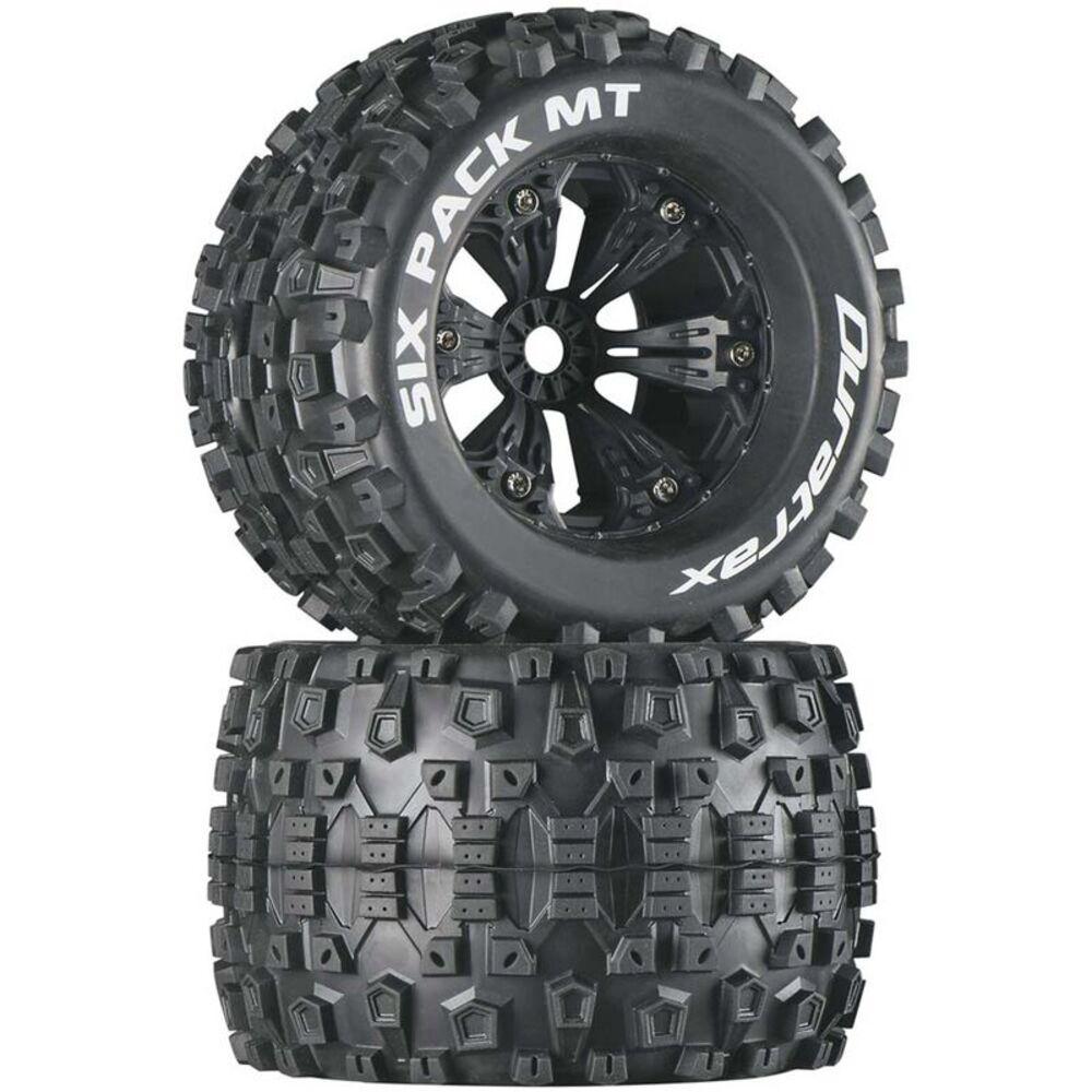 Duratrax Six-Pack MT 3.8in Mounted 1/2in Offset Tires Black (2 pc)