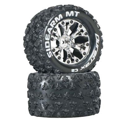 Duratrax Sidearm MT Mounted 2.8in 2WD Rear C2 Tires (Chrome) (2 pc)