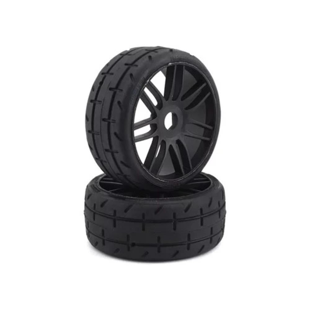 Tires - GT-01 Revo Belted Pre-Mounted 1/8 Buggy Tires (Black) (2) S1