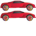 PineCar Dry Transfer Decals - Fire Ball Wheel Flare