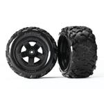 Traxxas Tires & wheels, assembled, 2 glued 5-spoke wheels/Teton tires