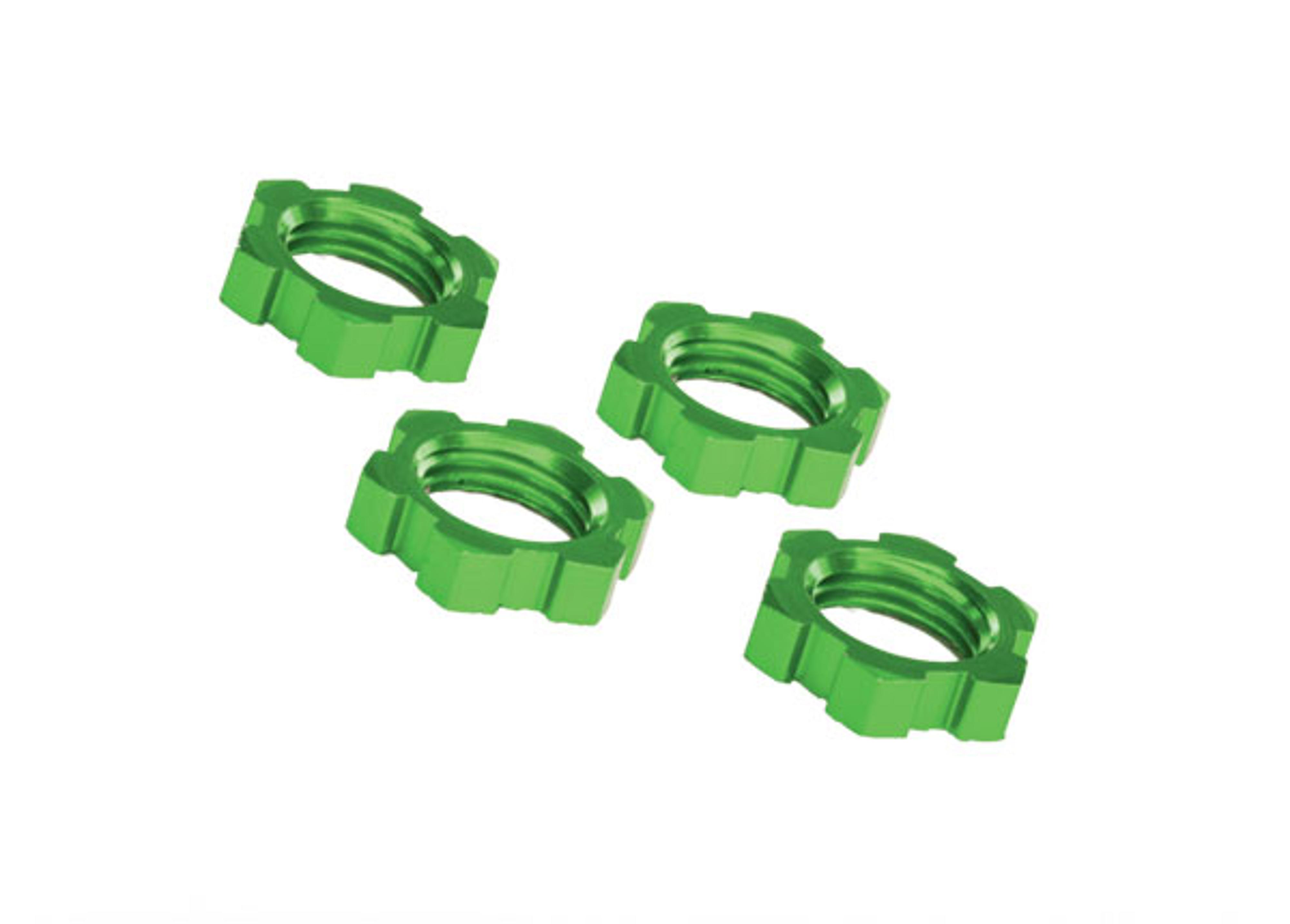 Traxxas Splined Wheel Nuts (Green) (17mm, 4 pcs)