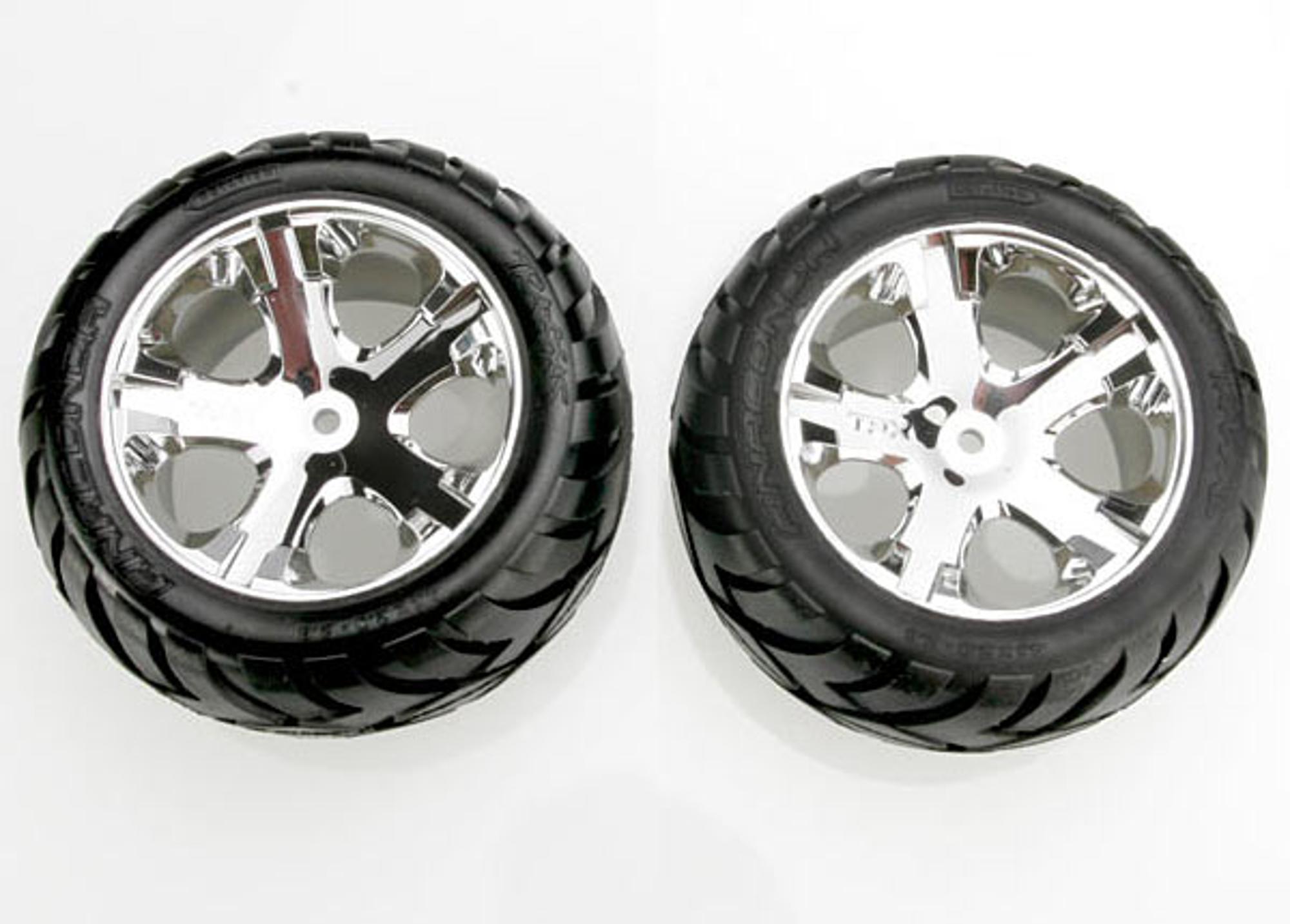 Traxxas All-Star Chrome Wheels and Anaconda Tires w/ Foam Inserts (2WD, Electric Front) (2 pcs)