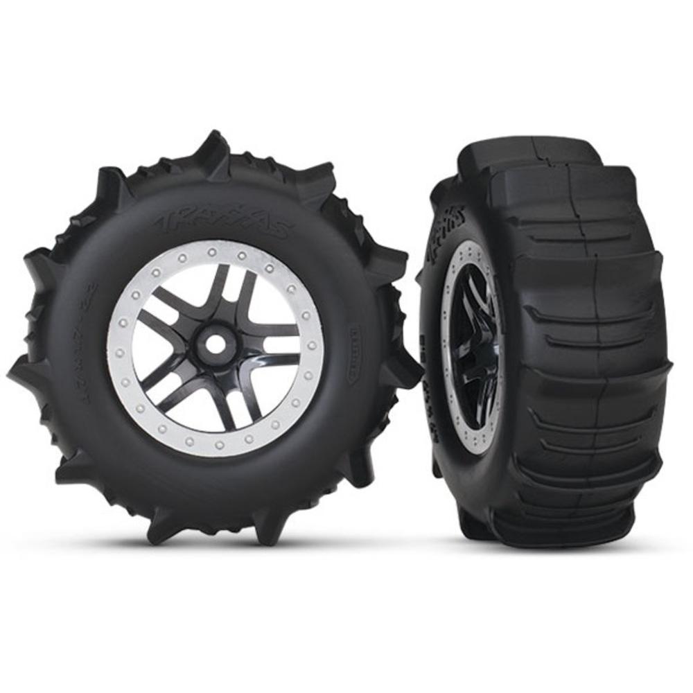 Traxxas Tires/Wheels, assembled/glued SCT Split-Spoke Paddle Tires