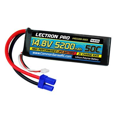 Lectron Pro 14.8V 5200mAh 50C Lipo Battery Soft Pack w/ EC5 Connector