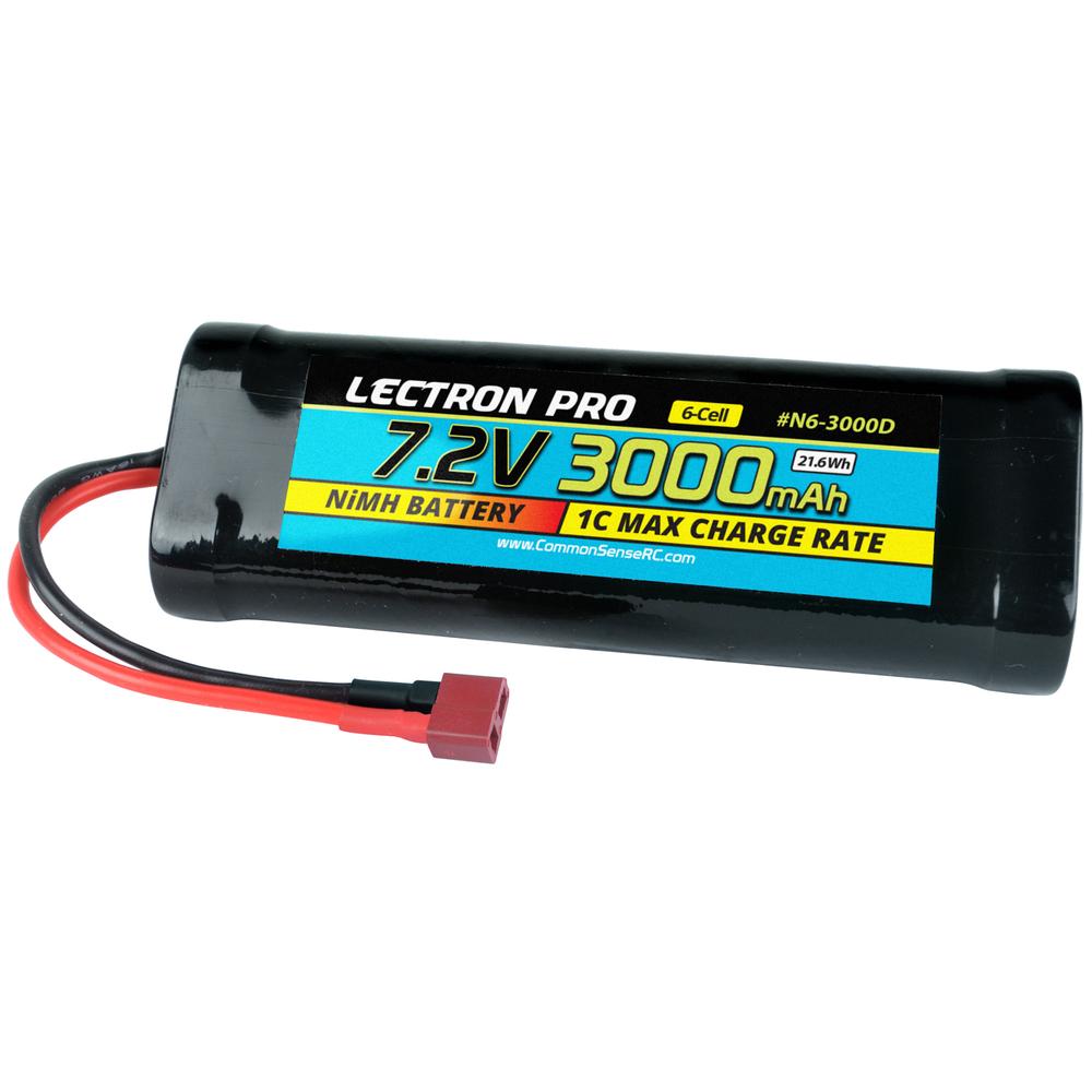 Lectron NiMH 7.2v 6-cell 3000mAh Flat Pack w/ Deans-Type Connector