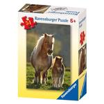 Puzzle -  Horses - 54 piece Mini Puzzle-Mare and Foal in Grass