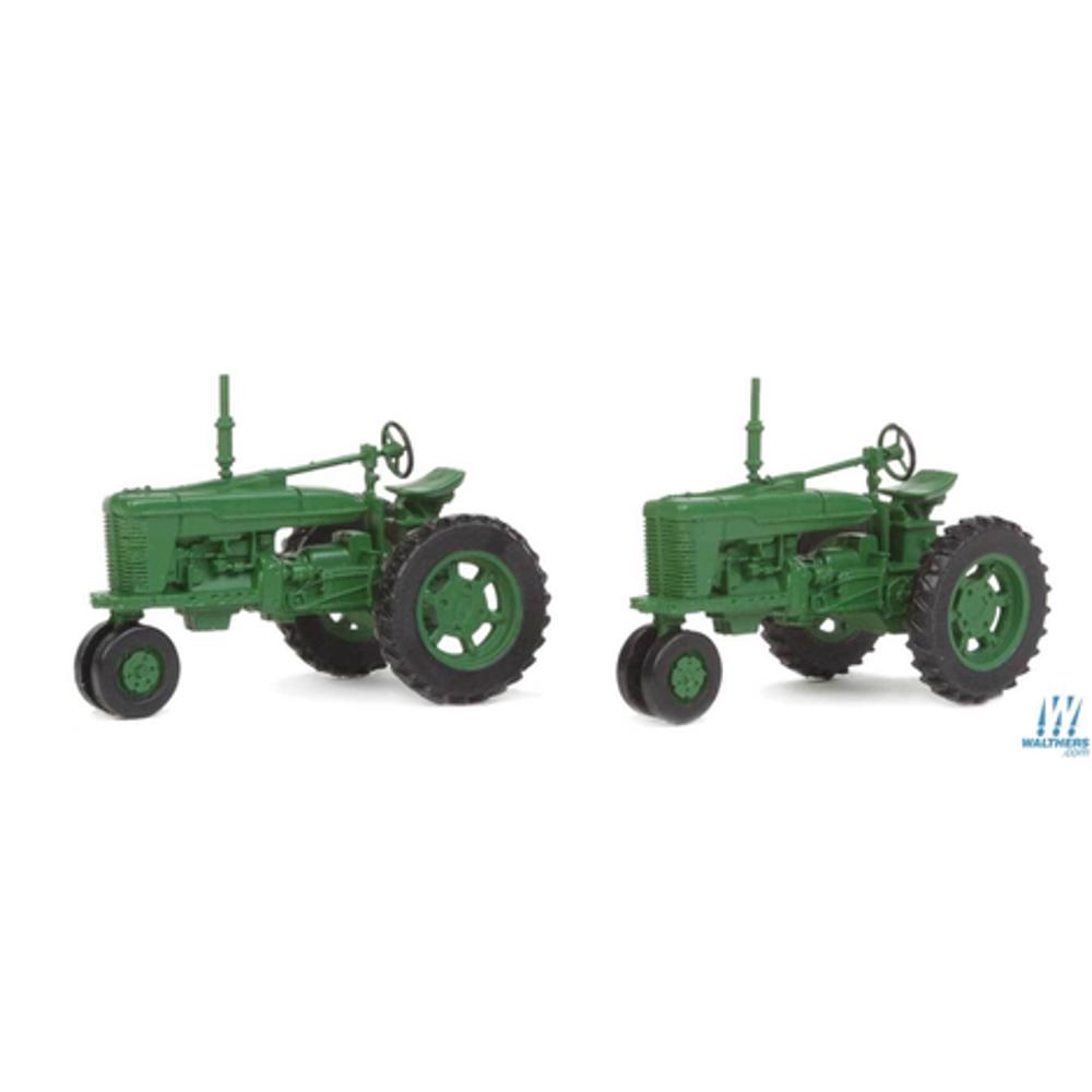 HO Farm Tractor 2-Pack - Assembled -- Green