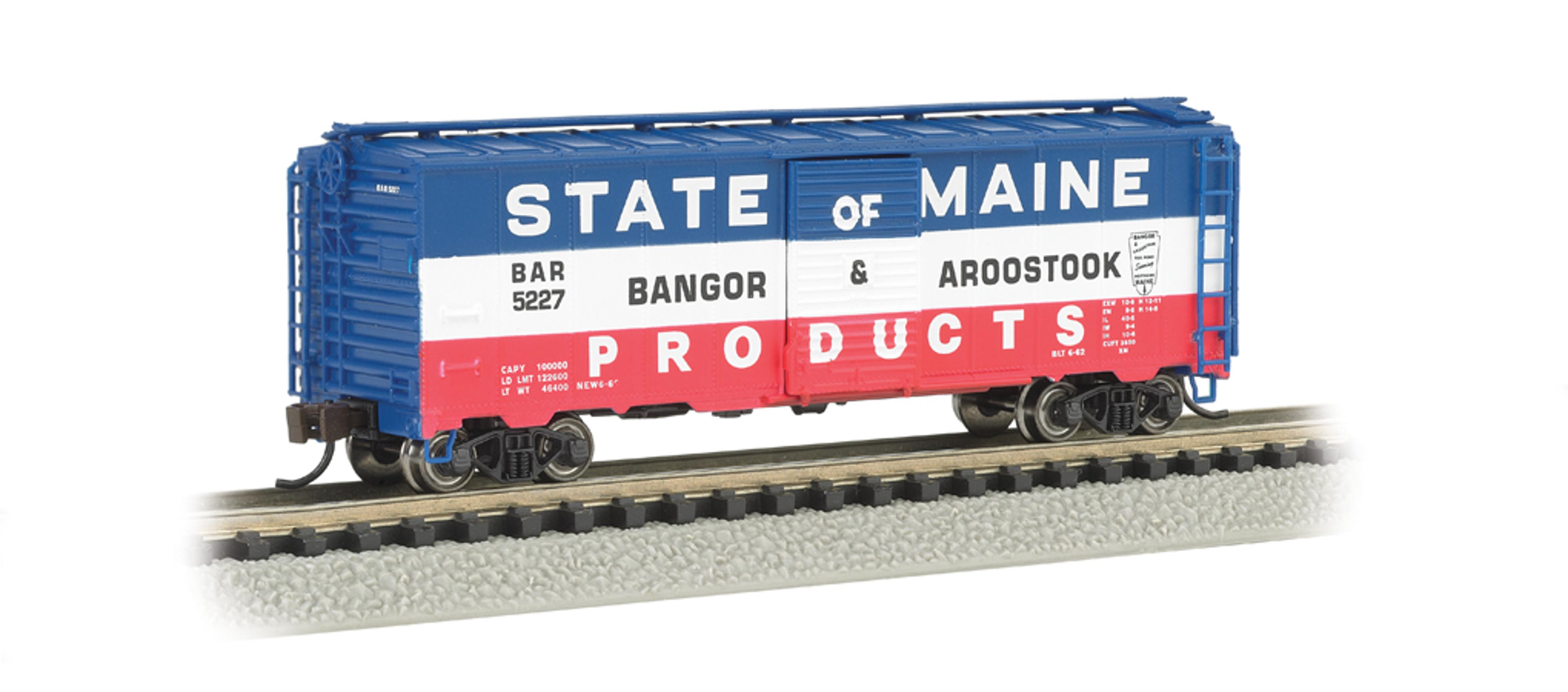 N-Scale Bangor & Aroostook (Red, White & Blue) - AAR 40ft Steel Box Car