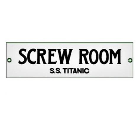 Sign - SS Titanic Screw Room Porcelain Coated Sign