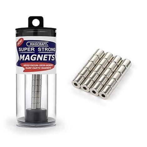 Rare Earth Cylinder Magnets (20) (1/4x1/10x1/4