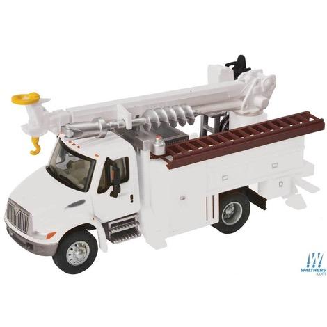 HO International(R) 4300 Utility Truck w/Drill - Assembled - White