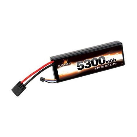 Battery - 7.4V 5300mAh 2S 25C Dynamite LiPo Pack, Hard Case: Traxxas