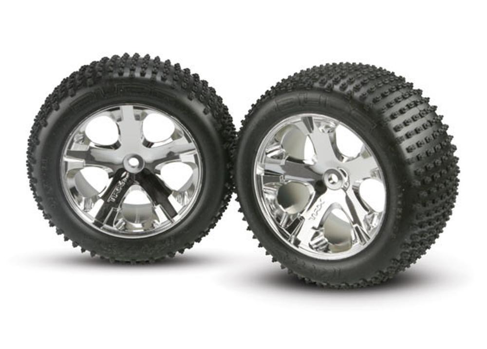 Traxxas All-Star Chrome Wheels w/ Foam Inserts Alias Tires (2WD, Rear) (2 pcs)