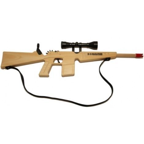 Rubber Band Gun - M-16 Marauder Rifle with Scope and Sling