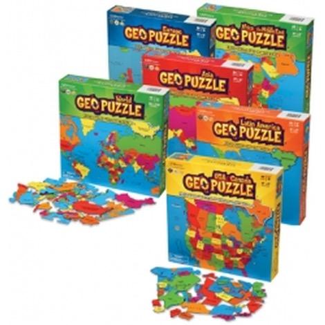 GeoPuzzle, Set of all 6 GeoPuzzles plus 6 mini-posters