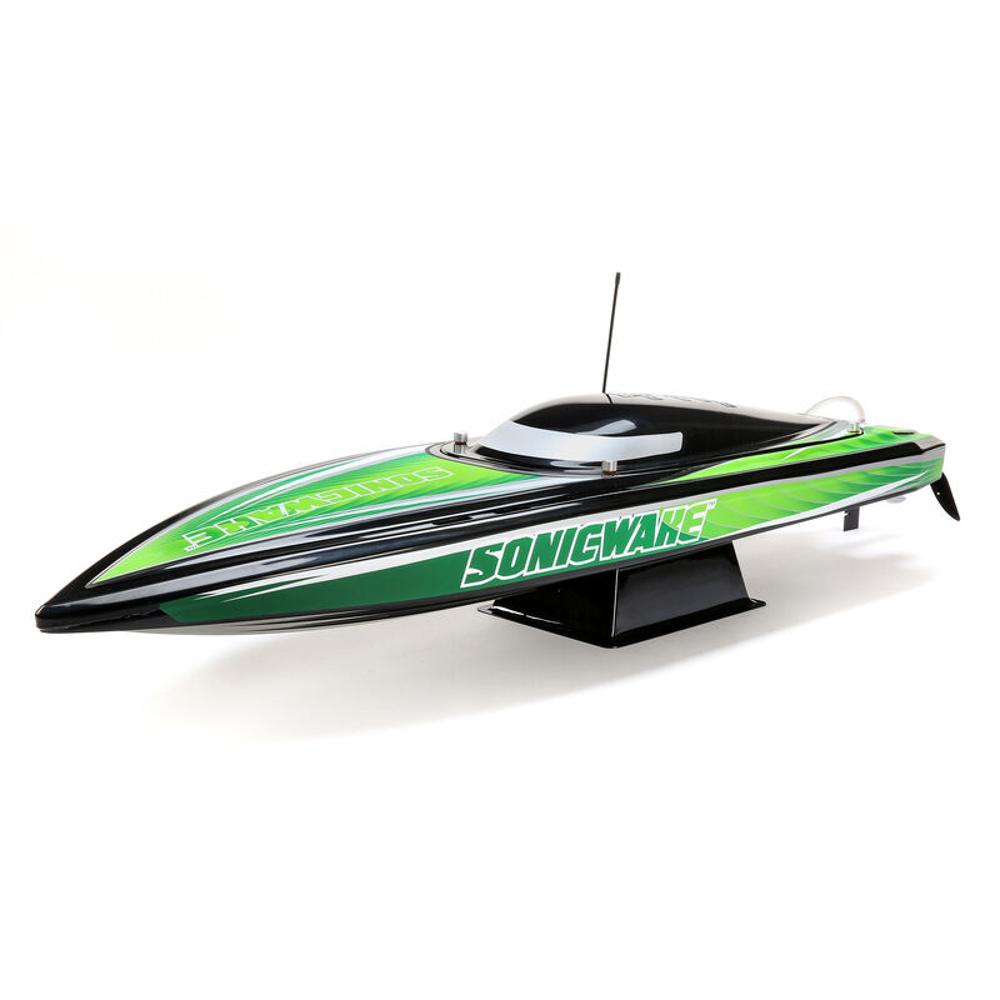 Sonicwake 36in Self-Righting Brushless Deep-V RTR RC Boat (Green and Black) V1