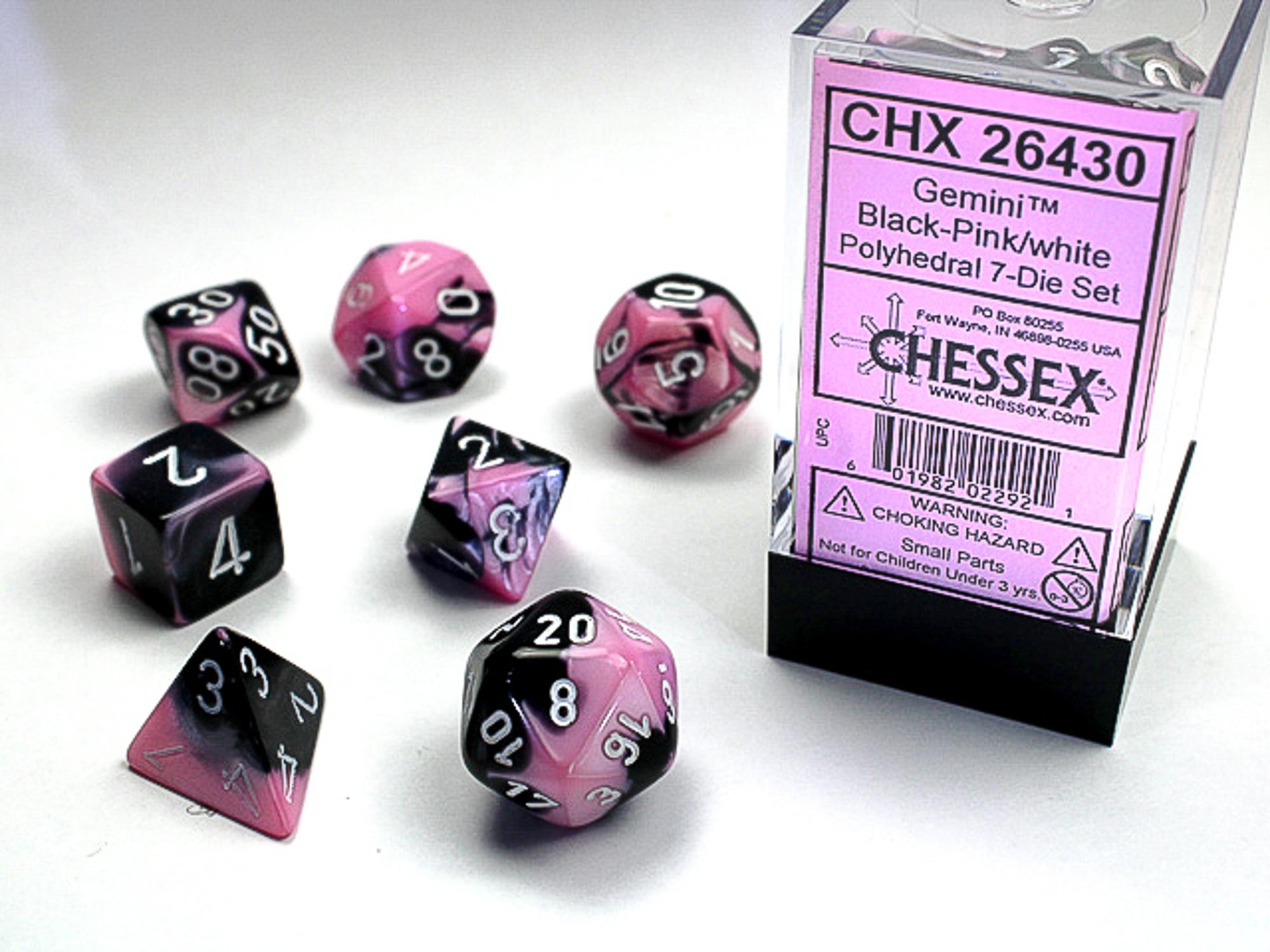 Gemini Black-Pink with White 7 Die Set
