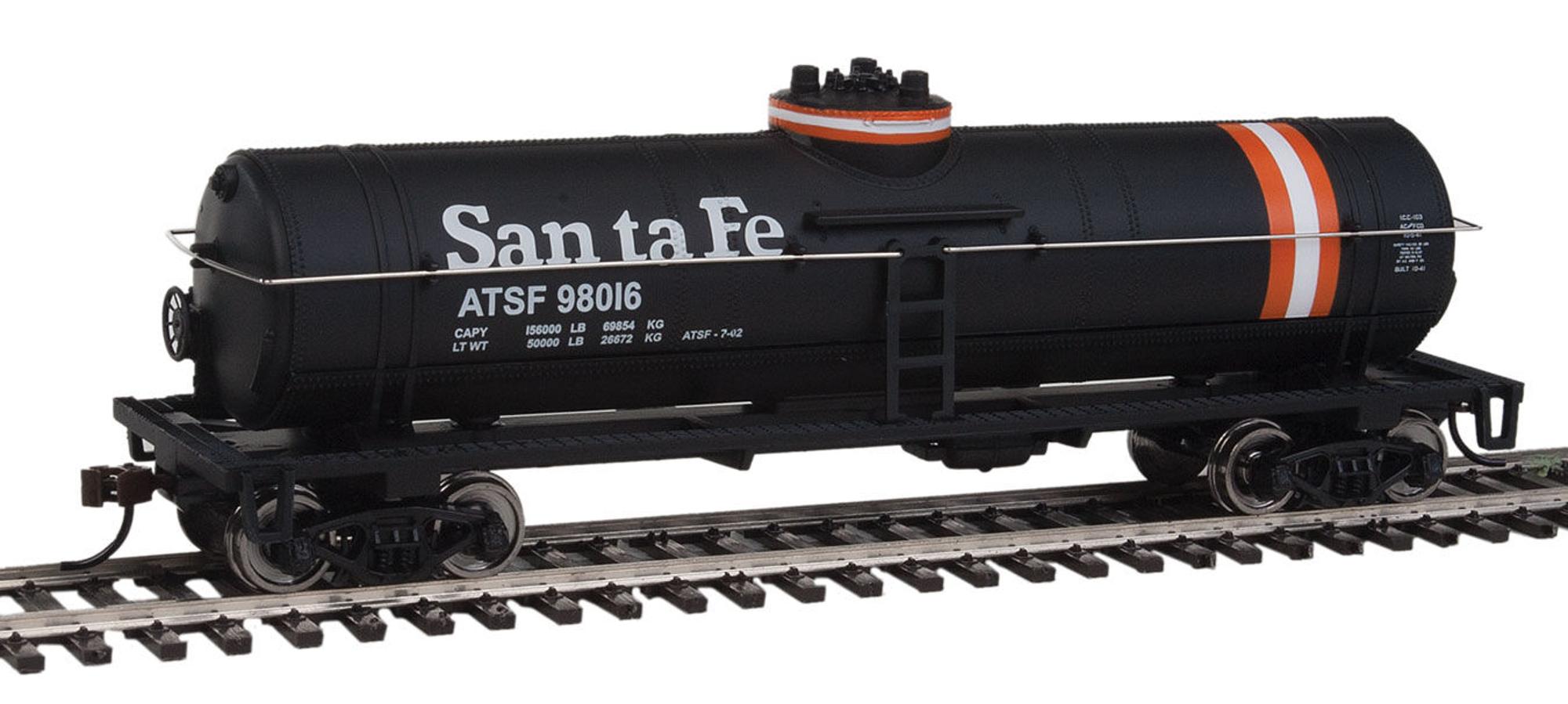 HO-Scale Tank Car - RTR - Atchison, Topeka & Santa Fe #98016 (Black & Orange)