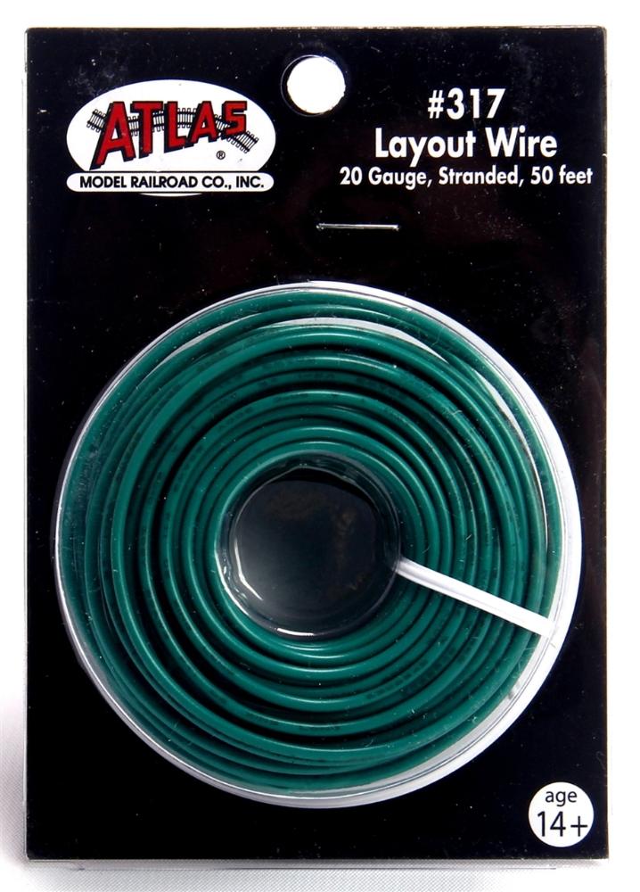 50 ft Stranded Layout Wire, 20 Gauge (Green)