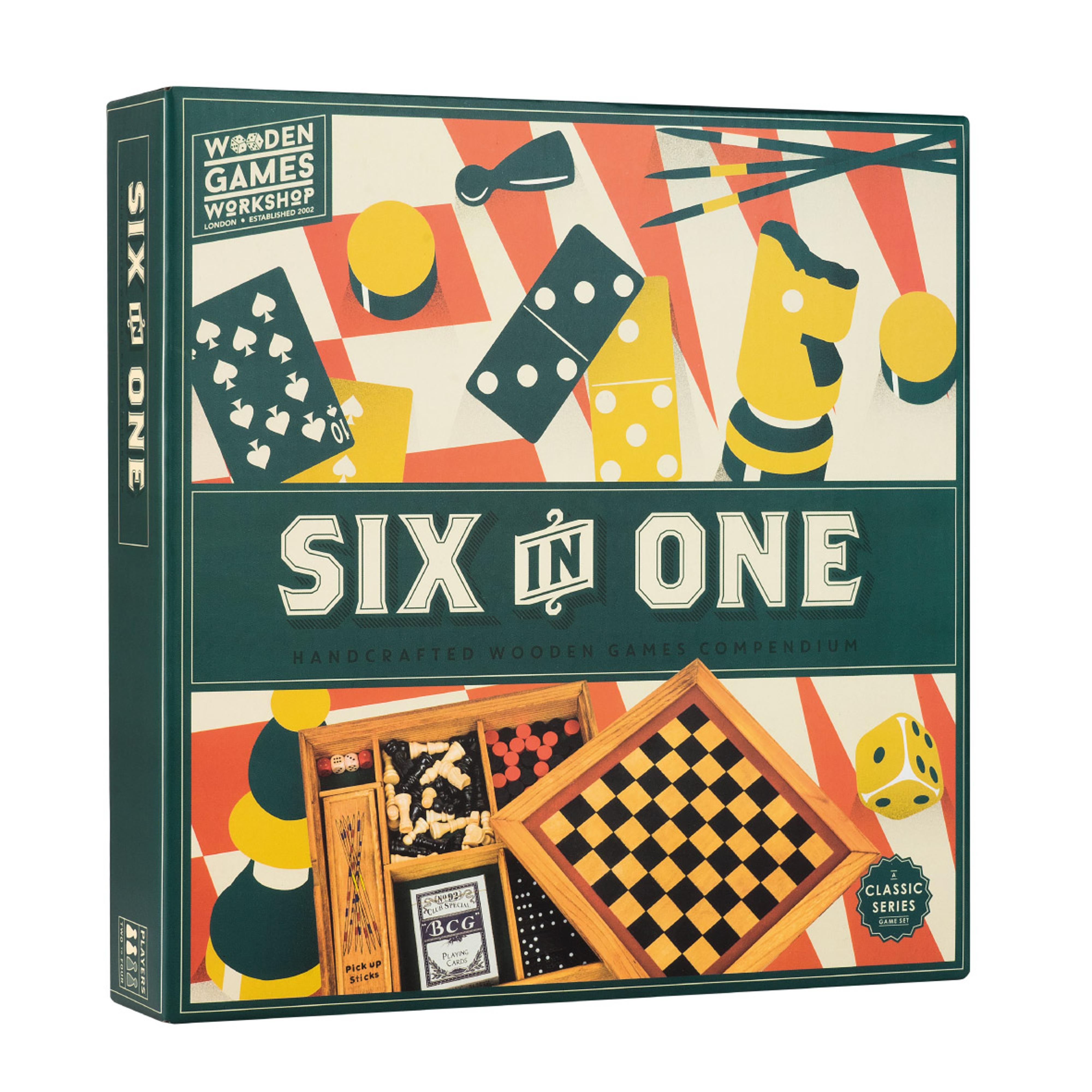Wooden Portable Six-in-One Game Set