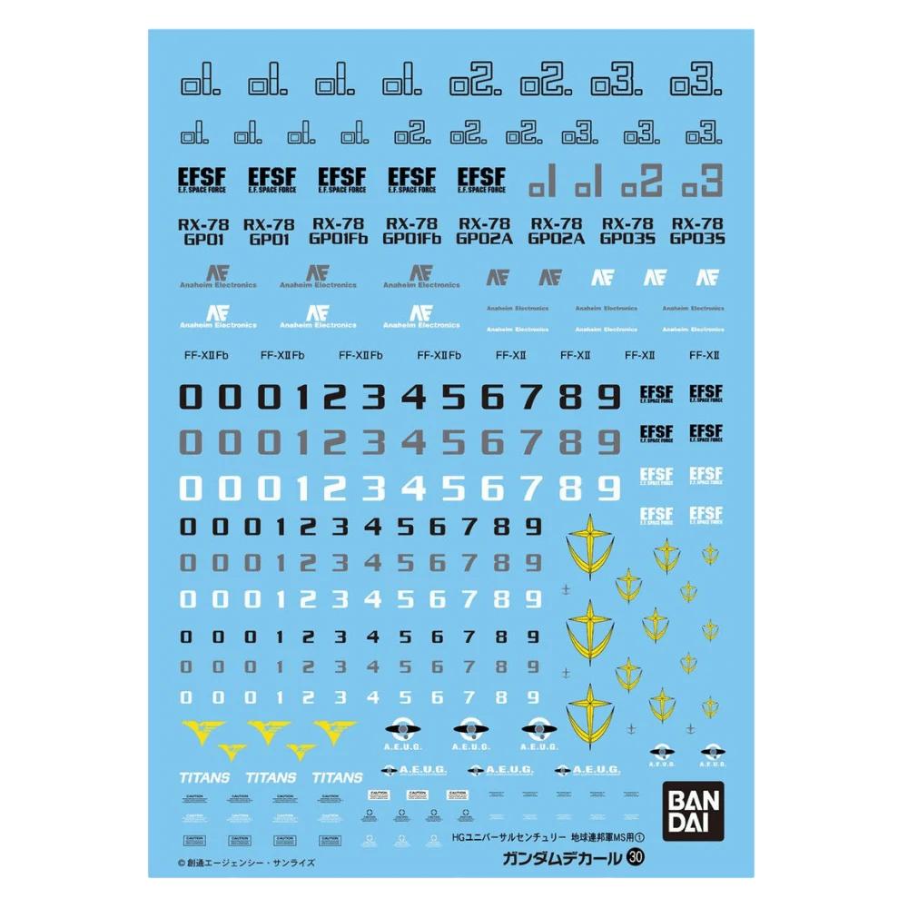 HGUC GD-30 MS Earth Federation Space Force Series 1 Decals