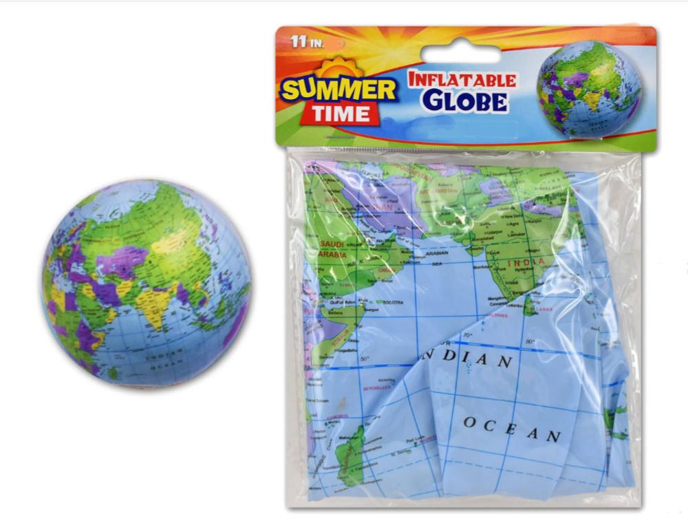 Kid Fun Inflatable Globe 11 Inch Diameter