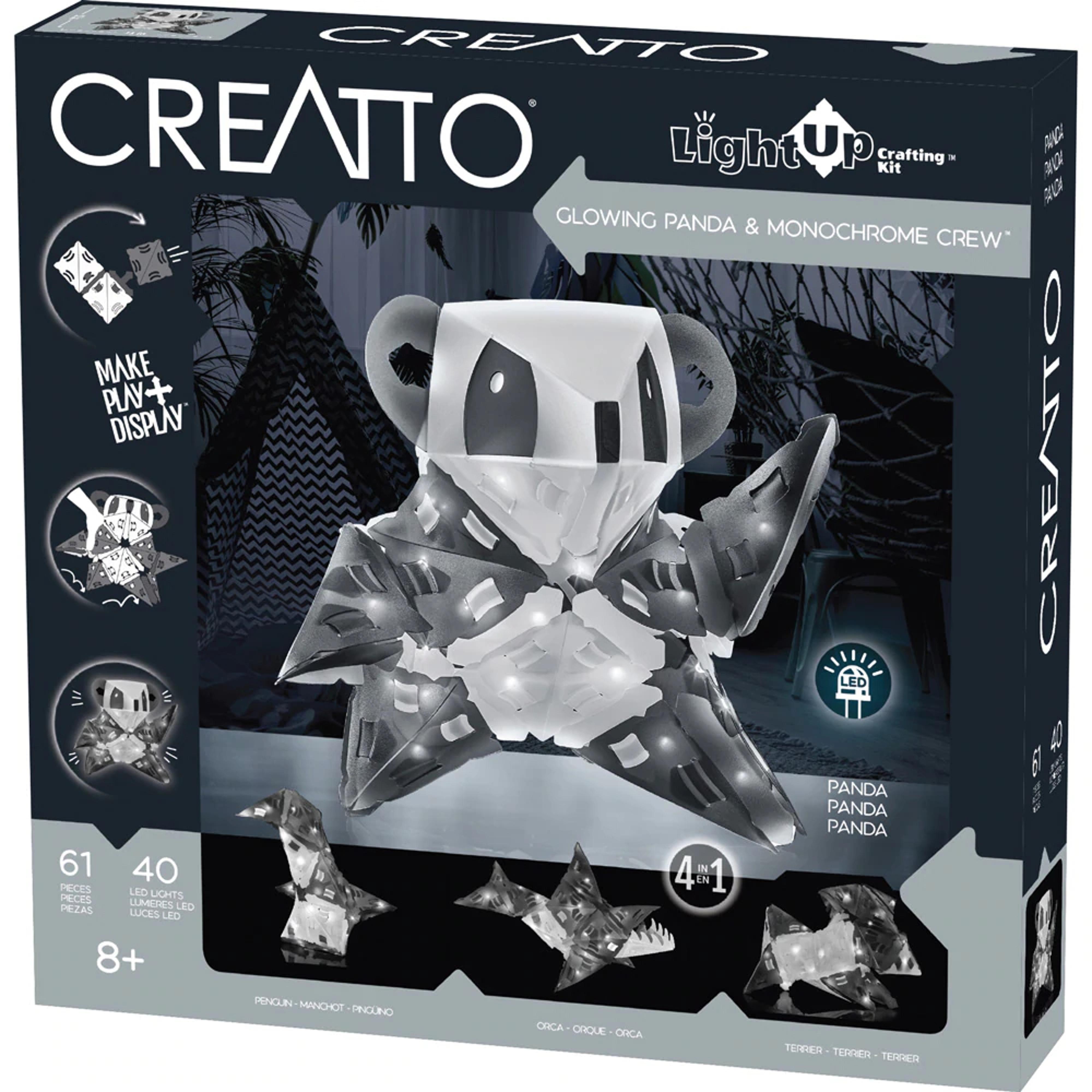 Thames and Kosmos Creatto Glowing Panda and Monochrome Crew Light-Up 3D Puzzle Kit